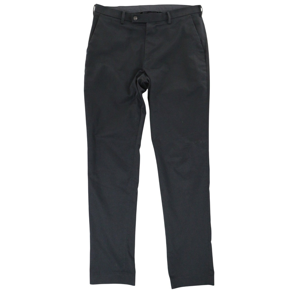 Uniqlo Kando Pants Men 33x34 Slim Fit Flat Front Dress Trousers Black